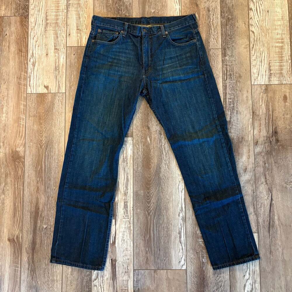 Levis 569 Loose Straight Jeans Mens 36x34 Dark Wash Denim
